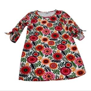 crown & ivy Multicolor Floral V-Neck Blouse/Tunic